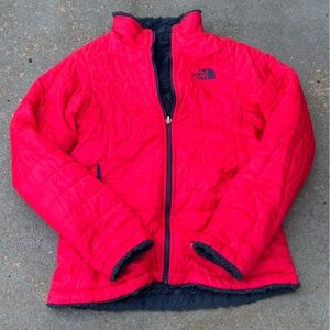 The North Face Kids Red Fur Inline Coat